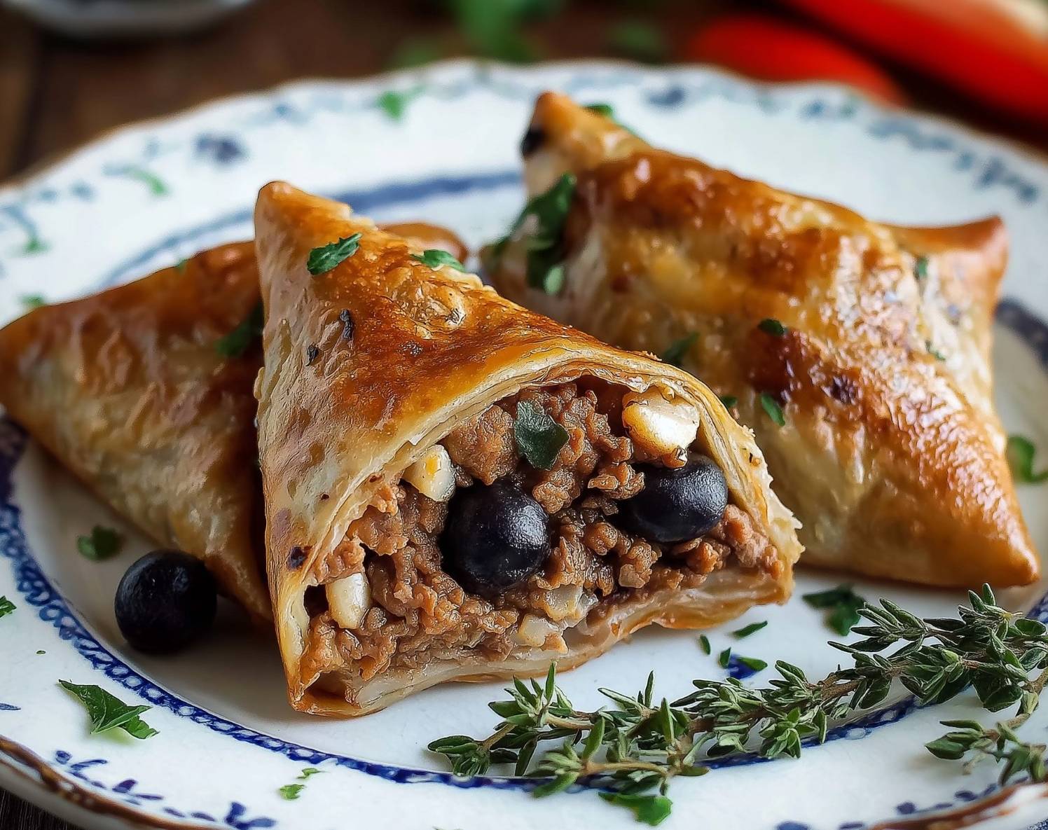 Lire la suite à propos de l’article Bricks Méditerranéennes à la Viande et Feta (Difficile)